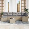 vidaXL Tuin Sofa Set met kussen met opslag 8 pcs Beige Poly riet