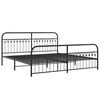 vidaXL Bedframe met hoofd- en voeteneinde metaal zwart 193x203 cm