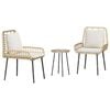 vidaXL Tuin eettafelset 3 st Bruin en Cr&egrave;me poly rattan