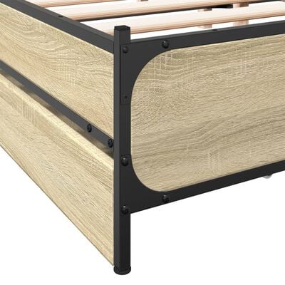 vidaXL Bedframe met lades bewerkt hout sonoma eikenkleurig 160x200 cm