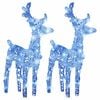 vidaXL Kerstrendieren 2 st 80 LED's acryl blauw