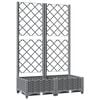 vidaXL Plantenbak met latwerk 80x40x121,5 cm polypropeen lichtgrijs