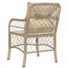 vidaXL Tuinstoelen 2 st met kussens poly rattan beige