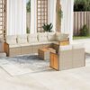 vidaXL 9-delige Loungeset met kussens poly rattan beige