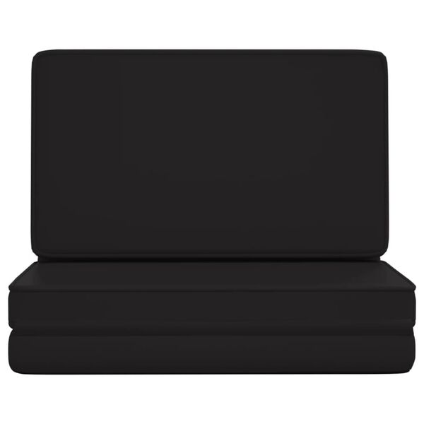 vidaXL Vloerstoel inklapbaar kunstleer zwart