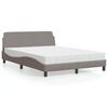 vidaXL Bed met matras "Dover" stof taupe 140x190 cm