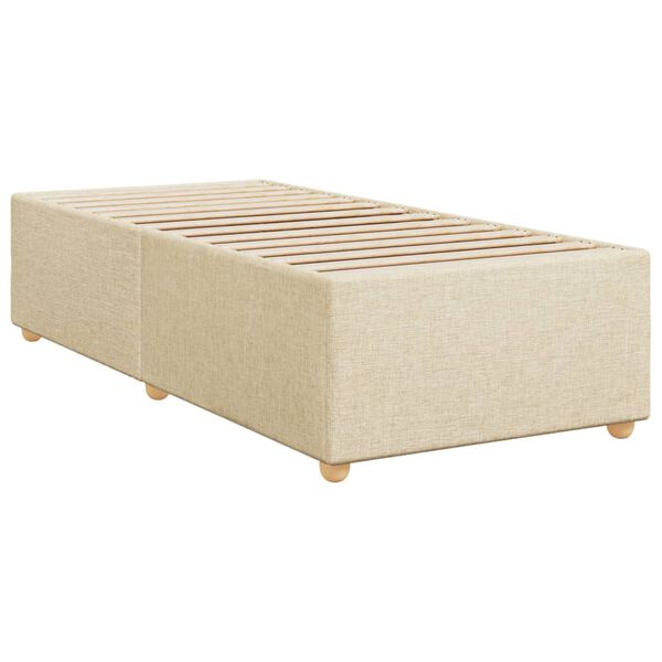 vidaXL Bedframe zonder matras 80x200 cm stof crèmekleurig