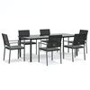 vidaXL 7-delige Tuinset met kussens poly rattan en staal