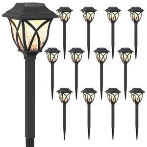 vidaXL Buitenzonne-lampen met grondpin 12 st Warmwit 42 cm PP