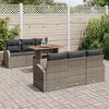 vidaXL Tuin Sofa Set met opslag 7 pcs Grijs Poly riet