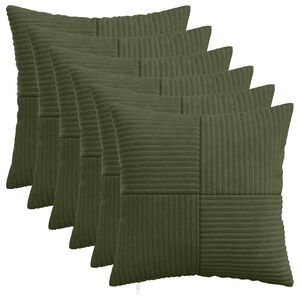 vidaXL Kussensloop 6 pcs ALMELO Groen 30 x 30 cm corduroy