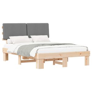 vidaXL Bedframe met Gevoerd Hoofdgedeelte Lichtgrijs 160 x 200 cm