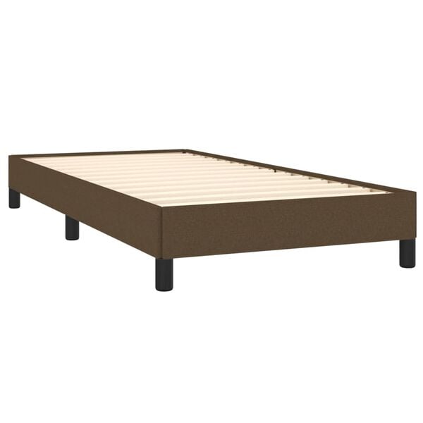 vidaXL Bedframe zonder matras 90x190 cm stof donkerbruin