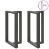 vidaXL Bartafelpoten 2 st T-vormig 60x35x(90-91) cm staal antraciet