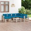 vidaXL 8-delige Loungeset met kussens pallet grenenhout