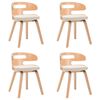 vidaXL Eetkamerstoelen 4 st gebogen hout en kunstleer cr&egrave;mekleurig