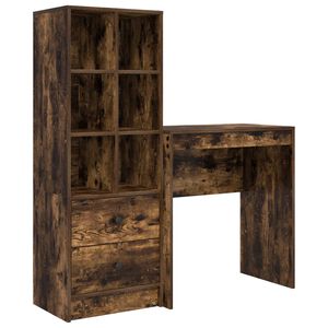 vidaXL Bureau Gerookt eiken 115,5 x 40 x 127 cm 2 st