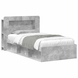 vidaXL Bedframe met opslag Betongrijs 90 x 200 cm Bewerkt hout
