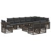 vidaXL Tuinbankenset 11 pcs Grijs en Donkergrijs poly rattan