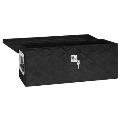 vidaXL Opbergbox 60x23,5x23 cm aluminium zwart