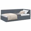 vidaXL Hoekbedframe met hoofdeinde Donkergrijs 90 cm x 190 cm Fluweel