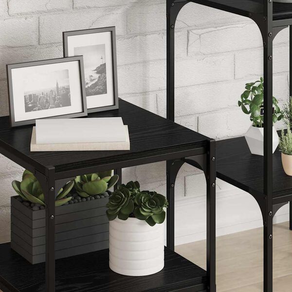 vidaXL Boekenplank Bord 4 pcs Zwart 40 x 40 x 1,5 cm Bewerkt hout