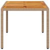 vidaXL Tuintafel 150x90x75 cm poly rattan en massief acaciahout beige