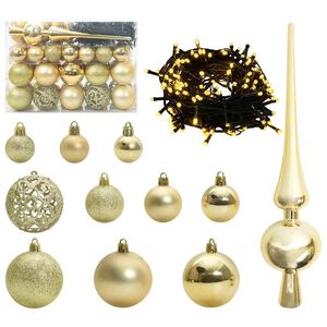 vidaXL Kerstbal Set 61 st 150 LED's Warmwit &Oslash; 6 cm