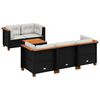 vidaXL 6-delige Loungeset met kussens poly rattan zwart
