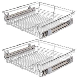 vidaXL Draadmanden uittrekbaar 2 st 600 mm zilverkleurig