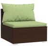 vidaXL 11-delige Loungeset met kussens poly rattan bruin