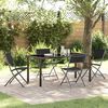 vidaXL Tuin eettafelset 5 pcs Zwart Gepoedercoat staal