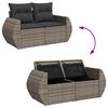 vidaXL 8-delige Loungeset met kussens poly rattan grijs