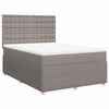 vidaXL Boxspring met matras stof taupe 140x190 cm