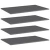 vidaXL Wandschappen 4 st 80x50x1,5 cm spaanplaat hoogglans grijs