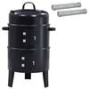vidaXL Buiten Grill &Oslash; 40 x 80 cm Staal Zwart