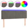 vidaXL Hoofdbord LED 144x5x78/88 cm fluweel donkergrijs