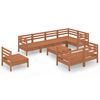 vidaXL 9-delige Loungeset massief grenenhout honingbruin