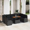 vidaXL Tuin Sofa Set met opslag 10 pcs Zwart Poly riet