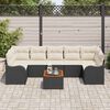 vidaXL Tuinbankenset met kussen 8 pcs Zwart poly rattan