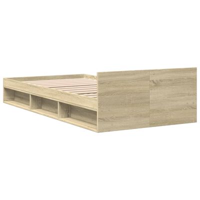 vidaXL Bedframe met lade bewerkt hout sonoma eikenkleurig 90x200 cm