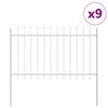 vidaXL Tuinhek 9 pcs Wit 15,3 x 1,2 m Poedercoating staal