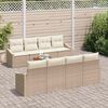 vidaXL Tuinbankenset met opslag 9 pcs Beige en Cr&egrave;me poly rattan