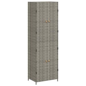vidaXL Tuinkast 59x40x180 cm poly rattan grijs