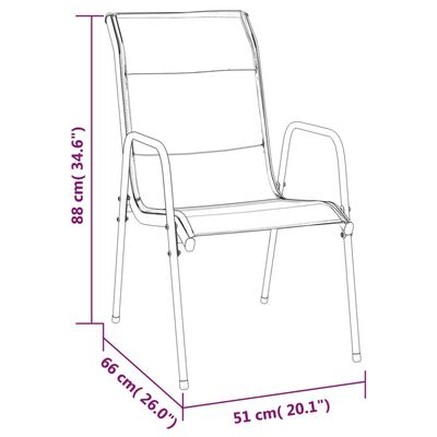 vidaXL 5-delige Tuinset textileen en staal zwart