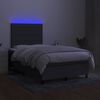 vidaXL Boxspring met matras en LED stof donkergrijs 120x190 cm