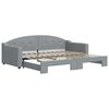 vidaXL Slaapbank met onderschuifbed 90x200 cm stof lichtgrijs