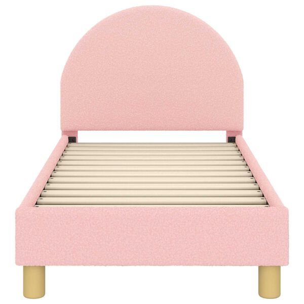 vidaXL Peuterbedframe met hoofdbord Roze 70 x 140 cm Schapenstof