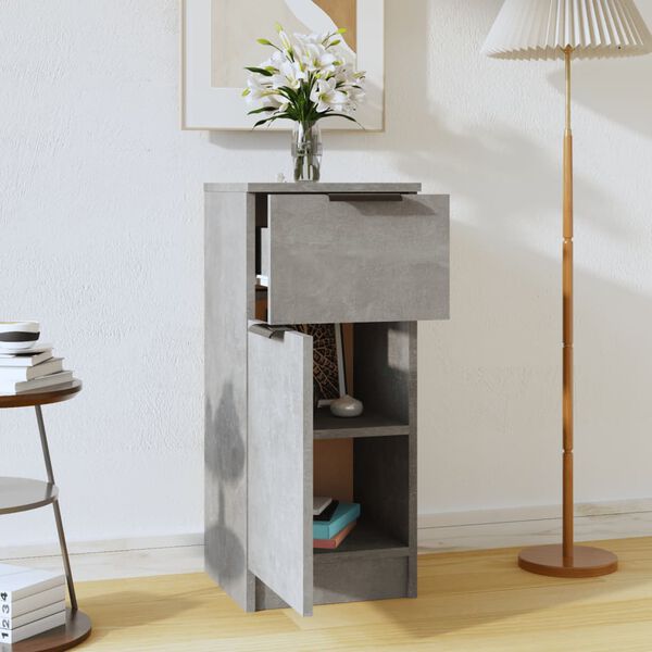 vidaXL Dressoir 30x30x70 cm bewerkt hout betongrijs