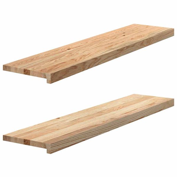 vidaXL Traptreden 2 st 110x25x2 cm onbehandeld massief eikenhout